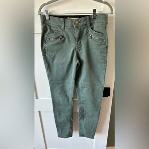 Democracy Pants Womens Size 4 Green AB Technology Stretch Slim Ankle Casual